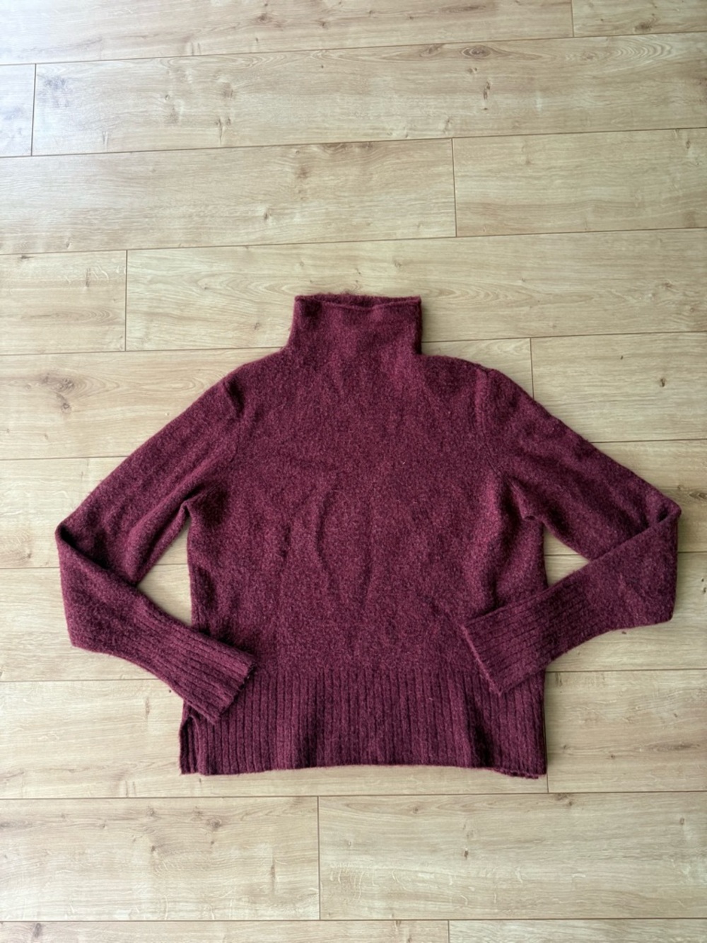 Madewell Maroon Mock Neck Sweater Merino Alpaca Blend Cozy Womens XL